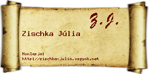 Zischka Júlia névjegykártya